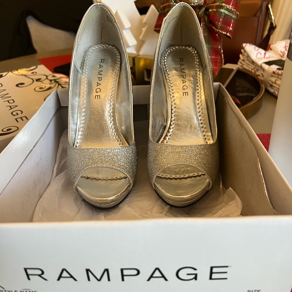 Silver holiday shoes